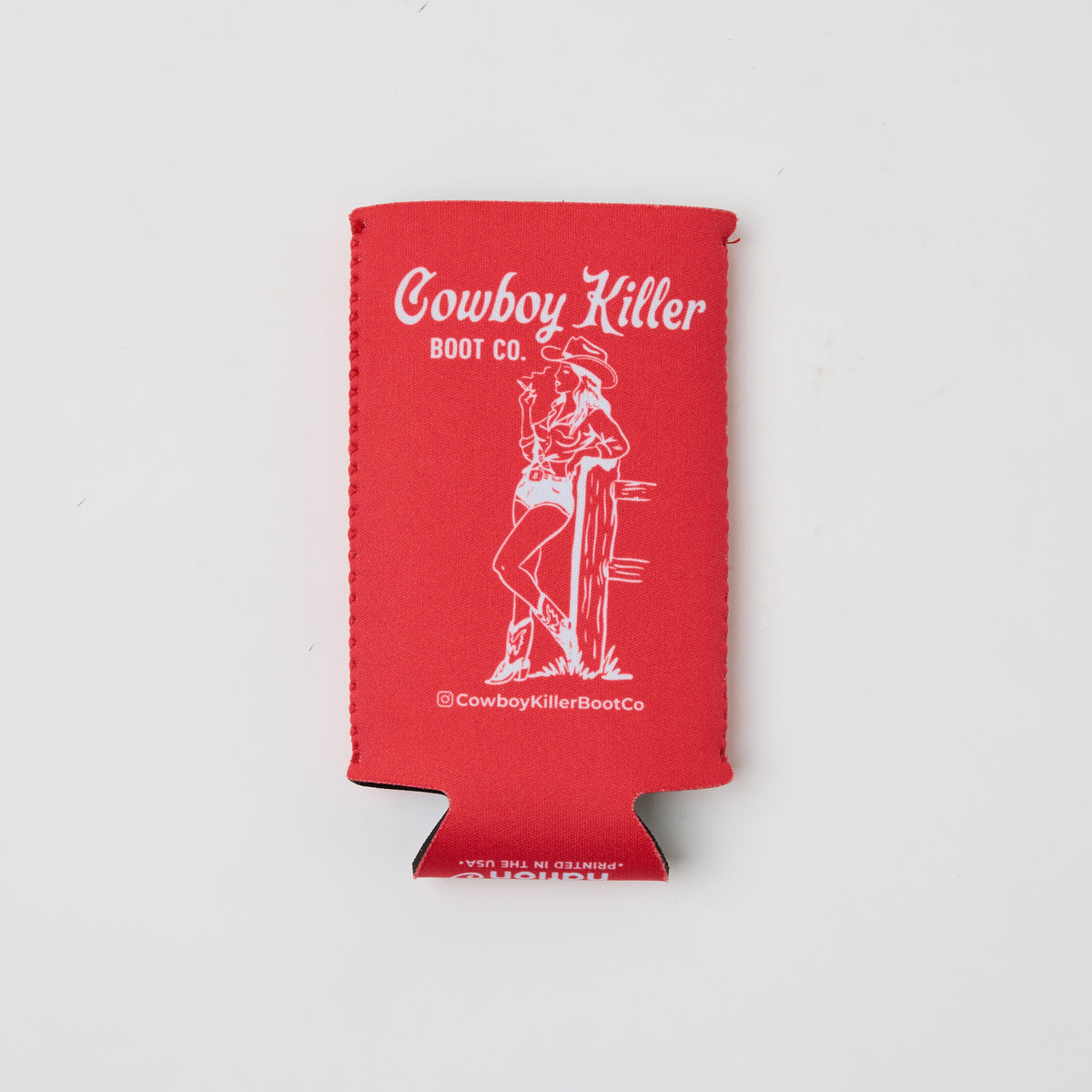 Cowgirl Tall Koozie- Chili Red