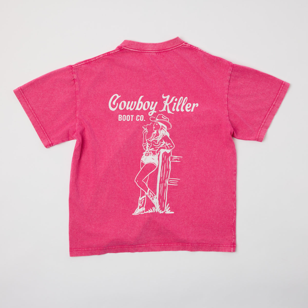 CK Tee-Tall Cowgirl-Neon Rose