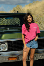 CK Tee-Tall Cowgirl-Neon Rose