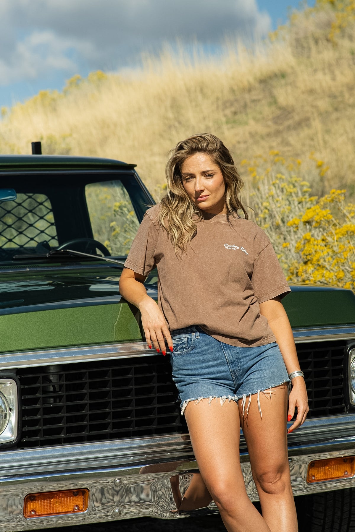 CK Tee-Tall Cowgirl-Coffee