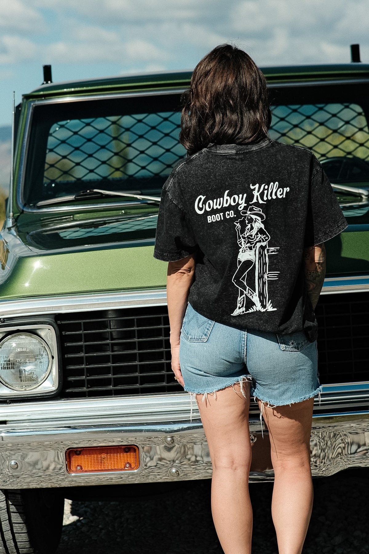 CK Tee-Tall Cowgirl-Graphite